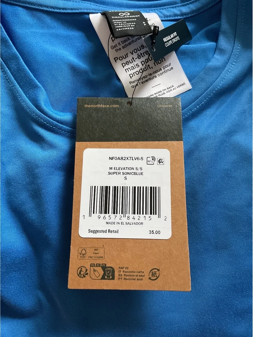 NWT New THE NORTH FACE MENS ELEVATION SS TOP - Small